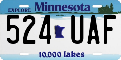 MN license plate 524UAF