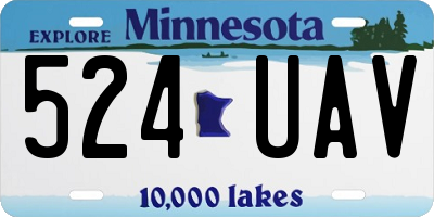 MN license plate 524UAV