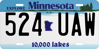 MN license plate 524UAW