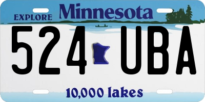 MN license plate 524UBA