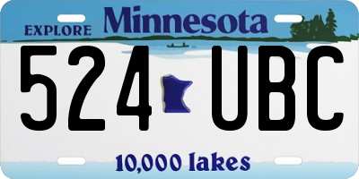 MN license plate 524UBC