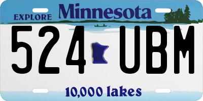 MN license plate 524UBM