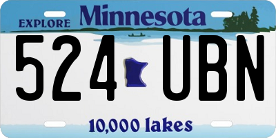 MN license plate 524UBN