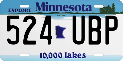 MN license plate 524UBP