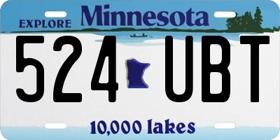 MN license plate 524UBT