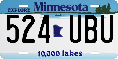 MN license plate 524UBU