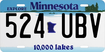 MN license plate 524UBV