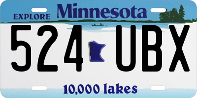 MN license plate 524UBX