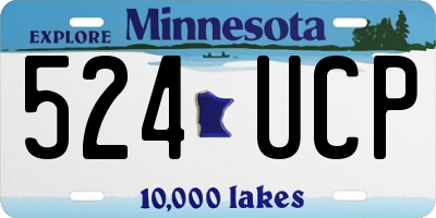 MN license plate 524UCP