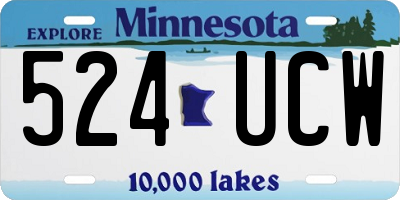 MN license plate 524UCW