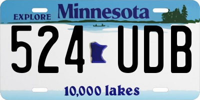 MN license plate 524UDB