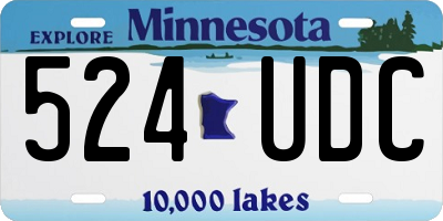 MN license plate 524UDC