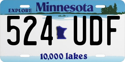 MN license plate 524UDF