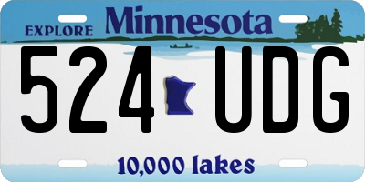 MN license plate 524UDG