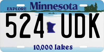MN license plate 524UDK