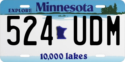 MN license plate 524UDM