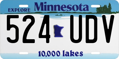 MN license plate 524UDV