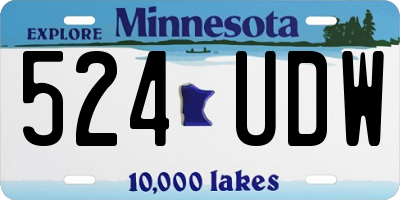 MN license plate 524UDW