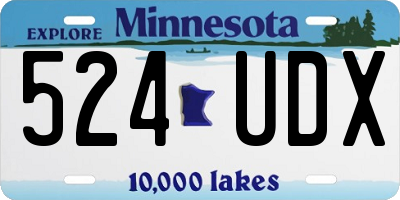 MN license plate 524UDX