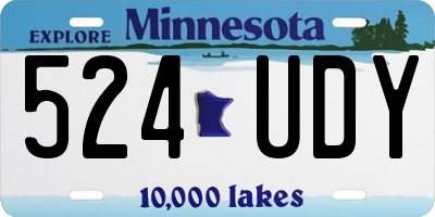 MN license plate 524UDY