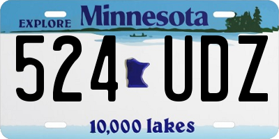 MN license plate 524UDZ