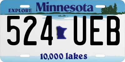 MN license plate 524UEB