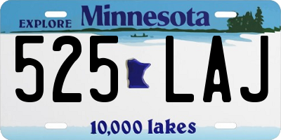 MN license plate 525LAJ