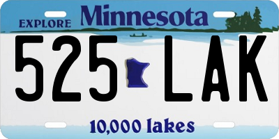 MN license plate 525LAK