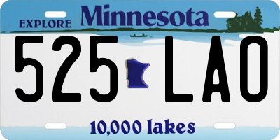 MN license plate 525LAO