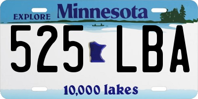 MN license plate 525LBA