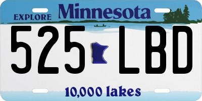 MN license plate 525LBD
