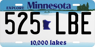 MN license plate 525LBE