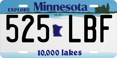 MN license plate 525LBF