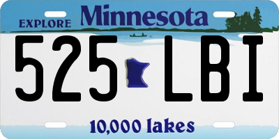 MN license plate 525LBI