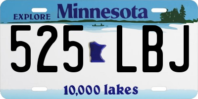 MN license plate 525LBJ
