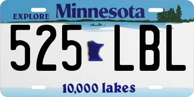 MN license plate 525LBL