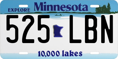 MN license plate 525LBN