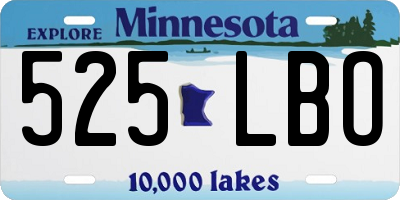 MN license plate 525LBO