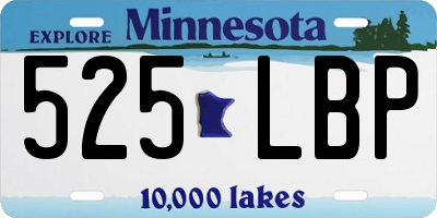 MN license plate 525LBP