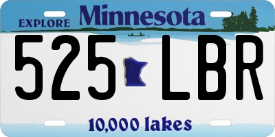 MN license plate 525LBR
