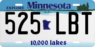 MN license plate 525LBT