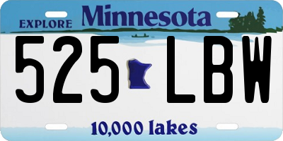 MN license plate 525LBW