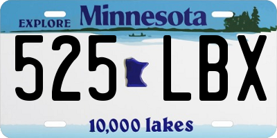 MN license plate 525LBX