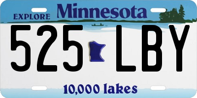 MN license plate 525LBY