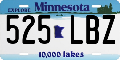 MN license plate 525LBZ
