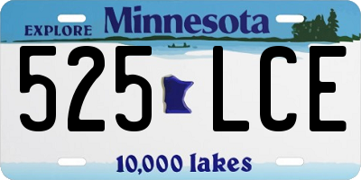 MN license plate 525LCE