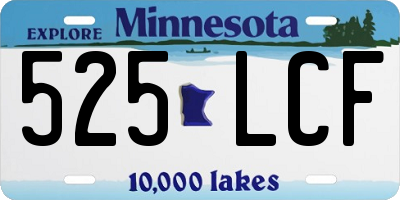 MN license plate 525LCF