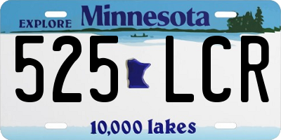 MN license plate 525LCR