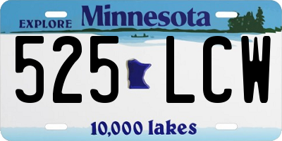 MN license plate 525LCW