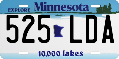 MN license plate 525LDA